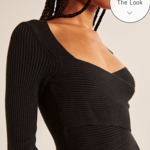 Abercrombie Long-Sleeve Wrap-Front Mini Sweater Dress - Picture 7 of 8